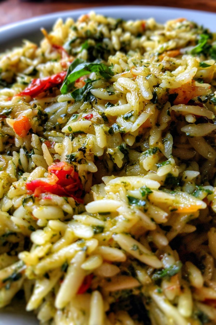 Pesto Orzo Bake