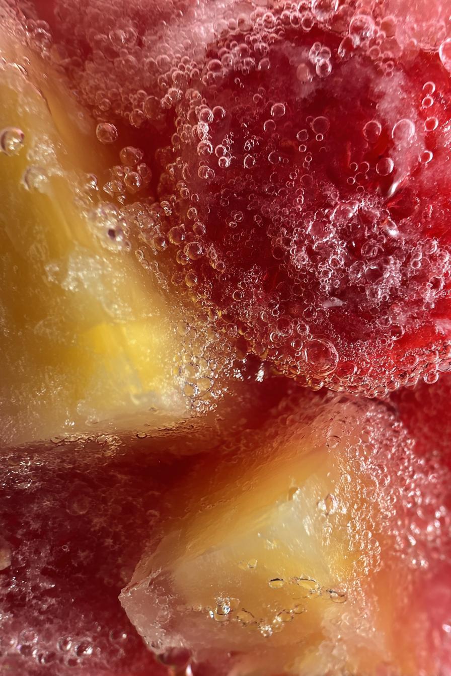 Pineapple Strawberry Swirled Slushies