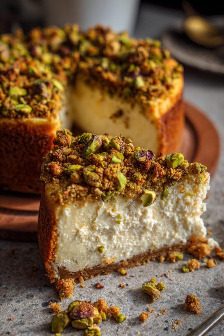 Pistachio & Cardamom Vegan Cheesecake