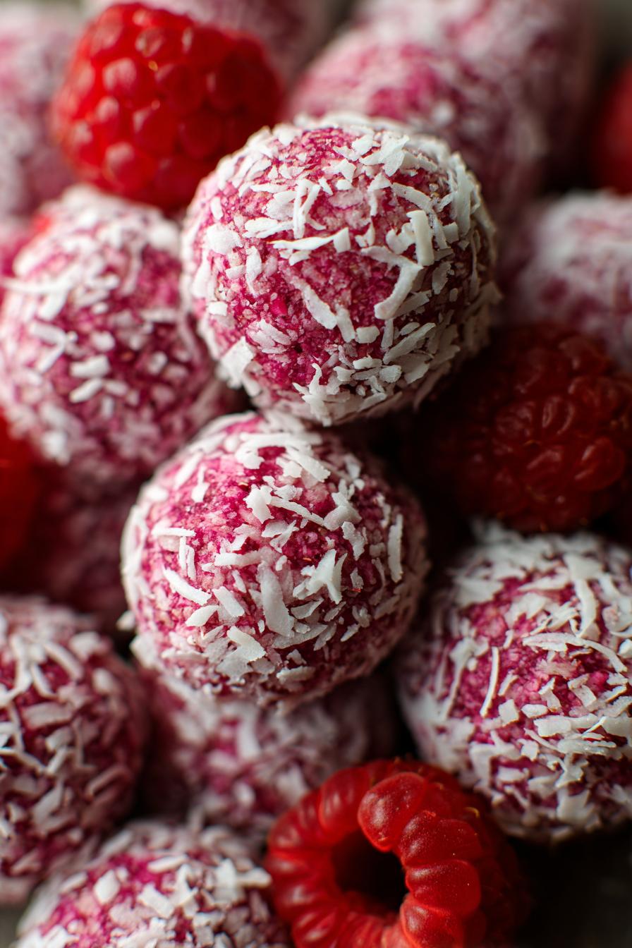 Raspberry Coconut Bliss Balls