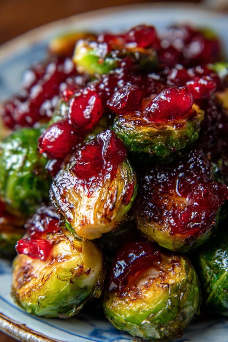 Roasted Brussels Sprouts with Cranberry Glaze