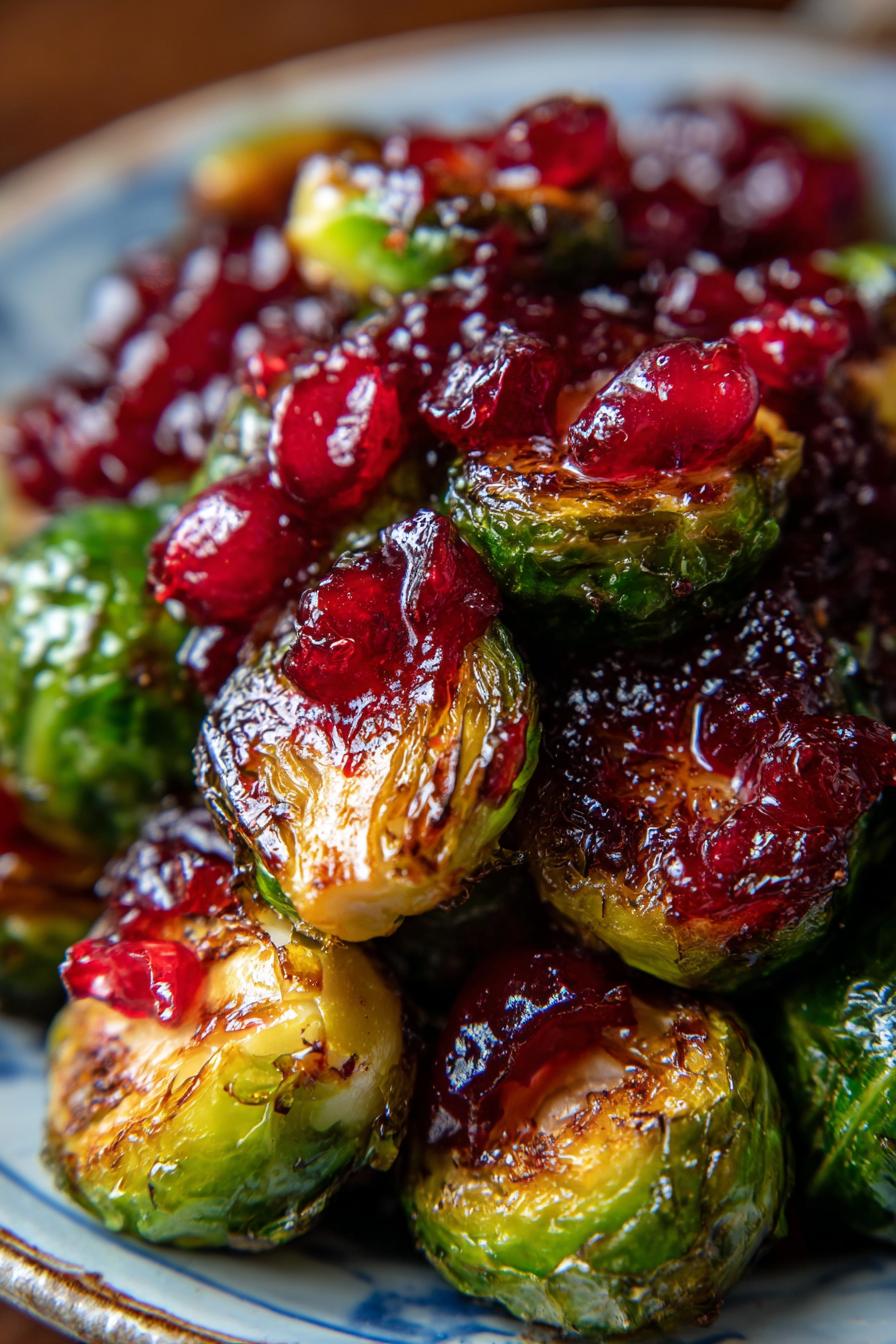 Roasted Brussels Sprouts with Cranberry Glaze