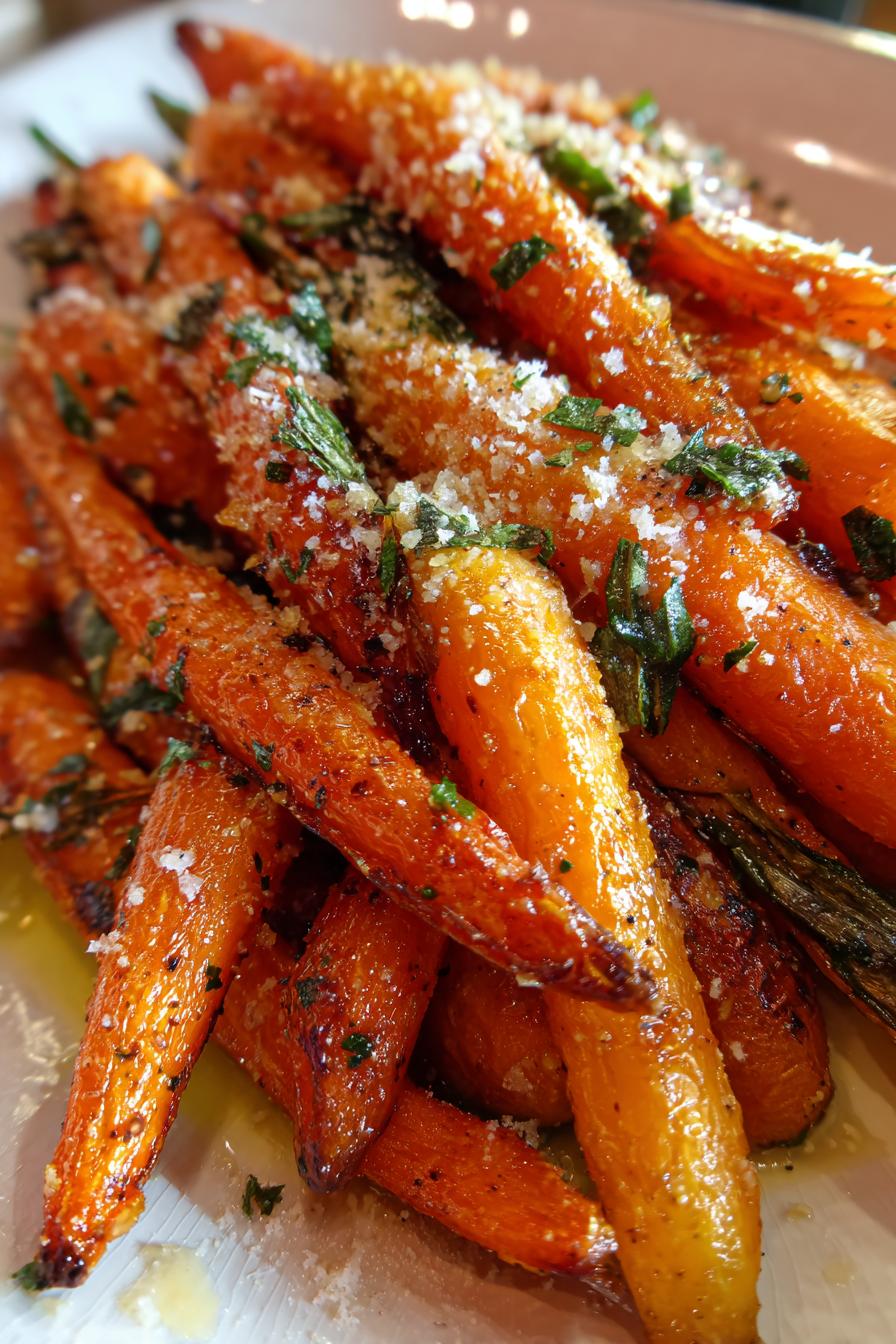Roasted Garlic Parmesan Carrots