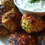 Savory Greek Turkey Meatballs with Tzatziki Sauce