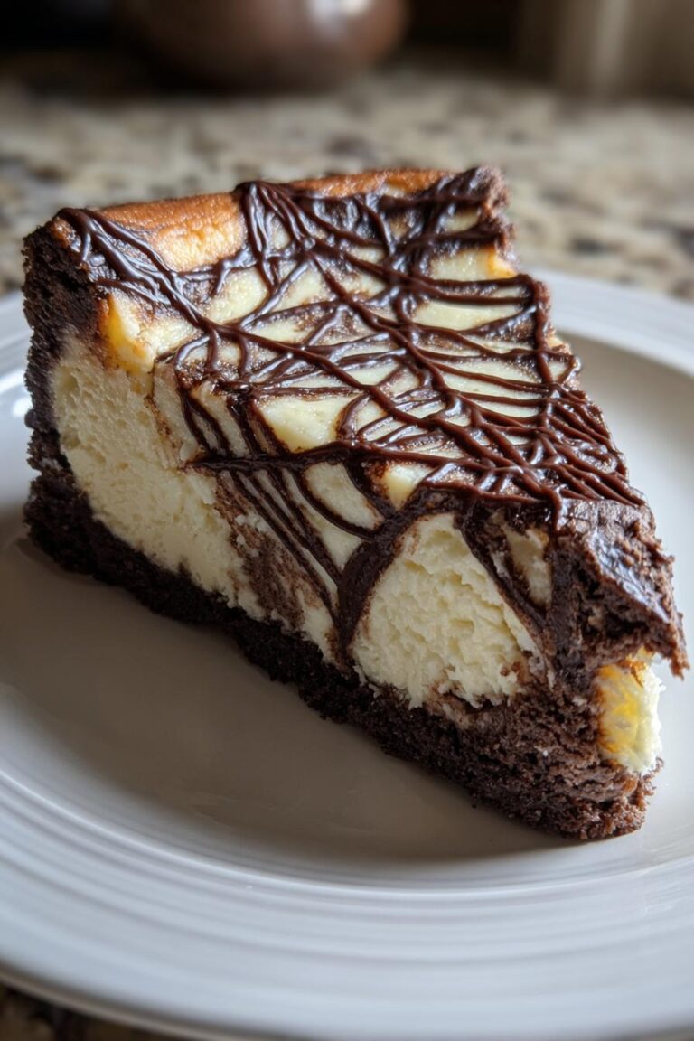 Spiderweb cheesecake swirl