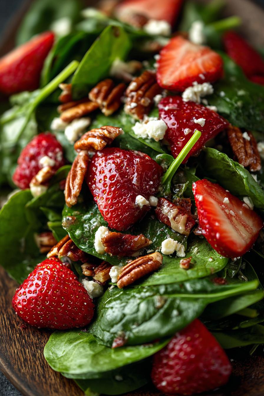 Spinach Strawberry Pecan Salad