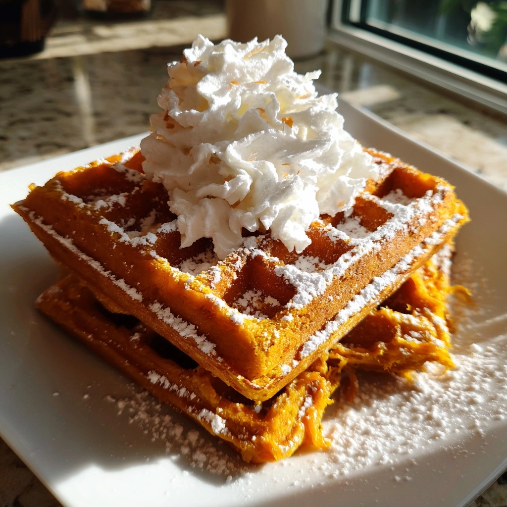 Sweet Potato Waffles With Coconut Whipped Cream