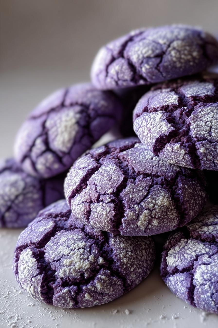 Ube Crinkle Cookies