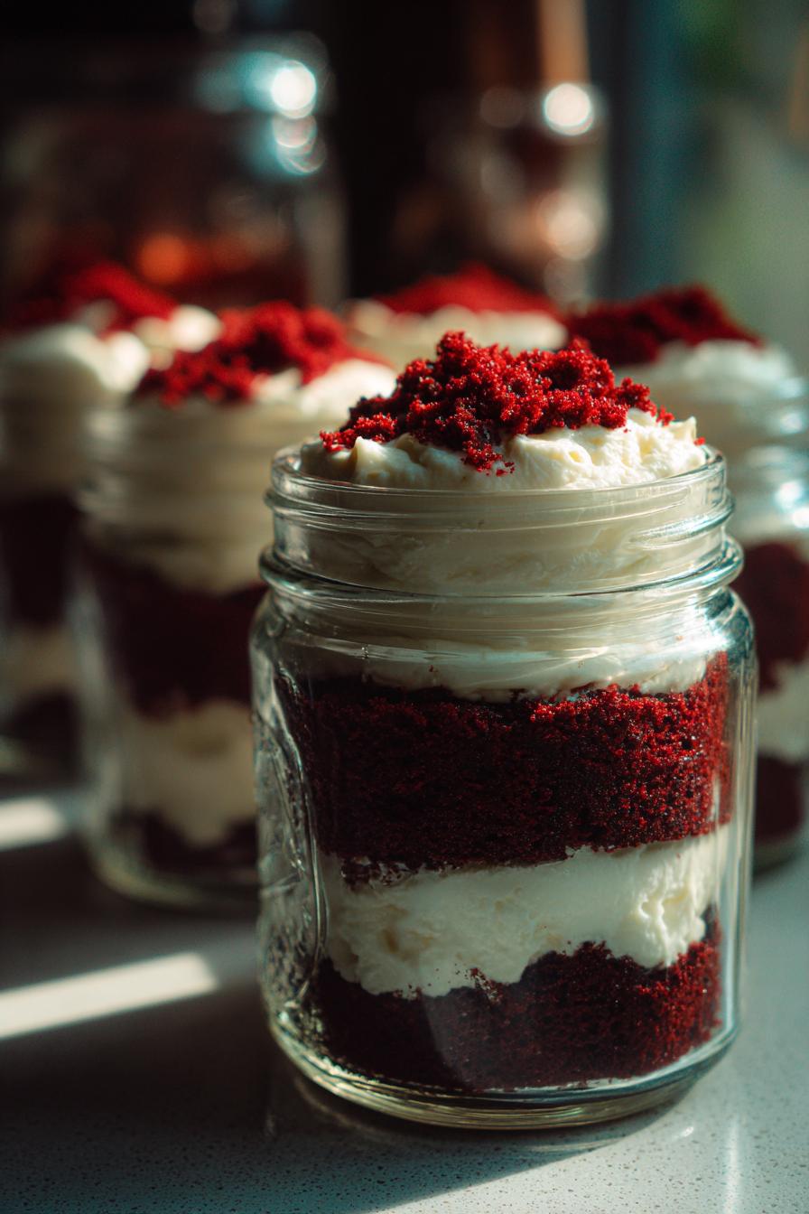 Vampire velvet cake jars