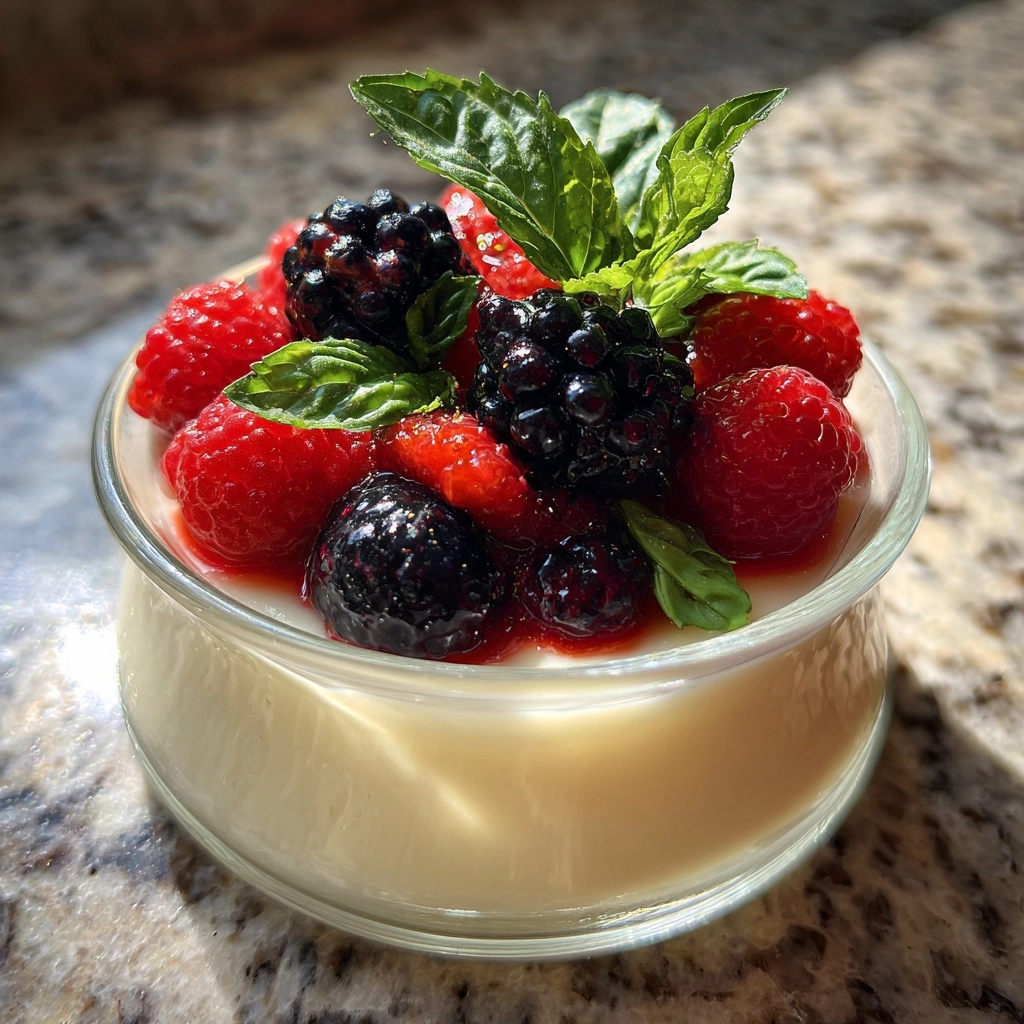 berry basil panna cotta