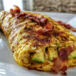 keto avocado bacon omelet