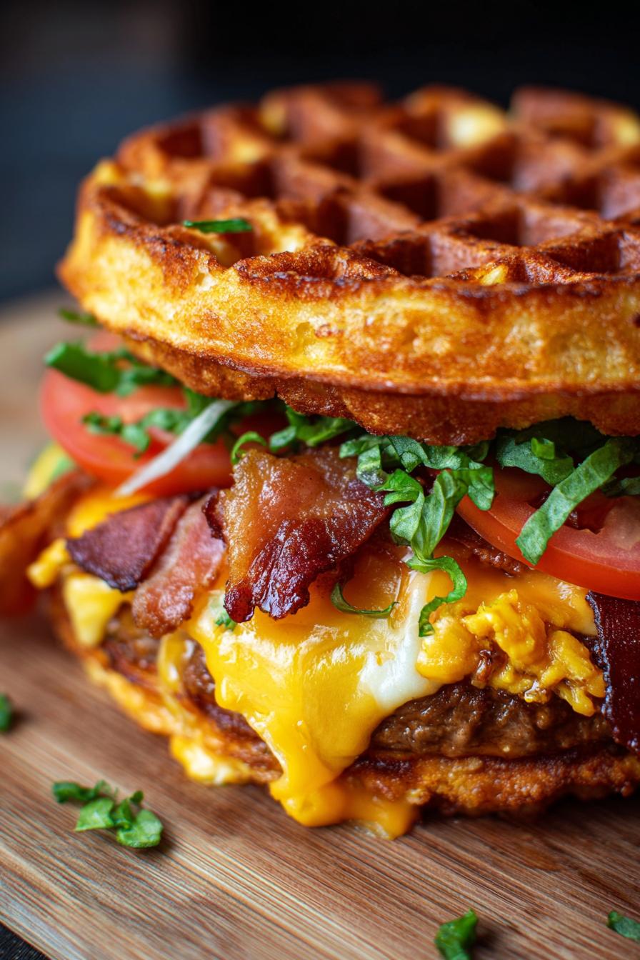 keto chaffle sandwich