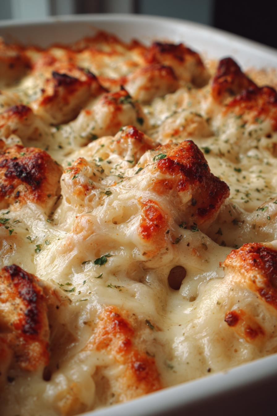 keto chicken alfredo bake