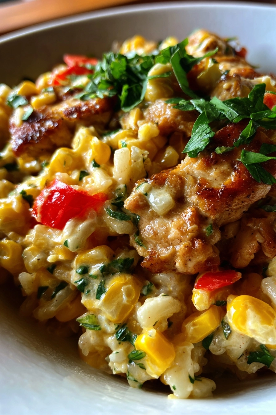 mexican street corn chicken rice bowl