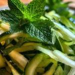 zucchini ribbon salad with mint