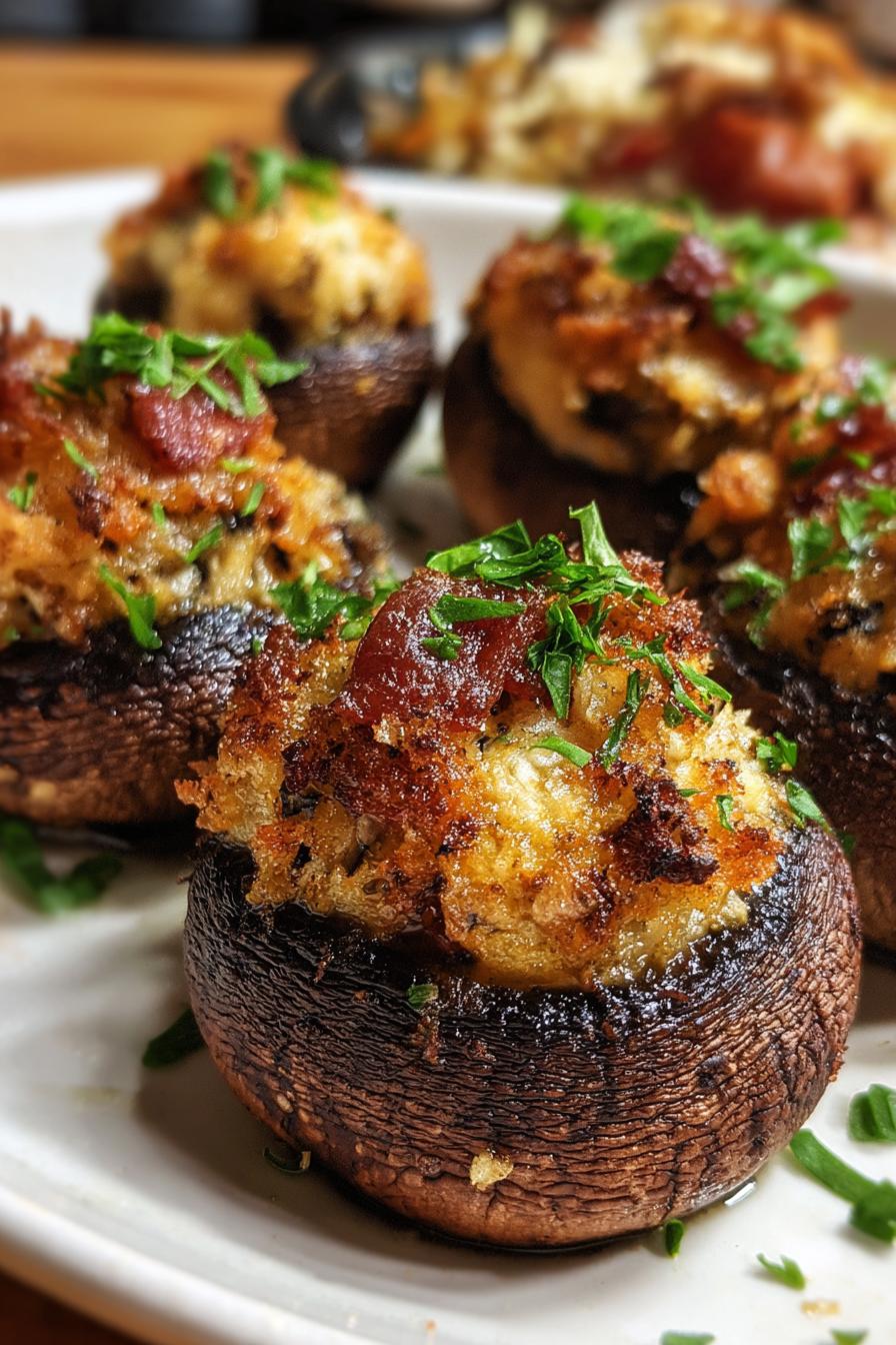 Air Fryer Stuffed Mushrooms