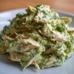 Avocado chicken salad with dill