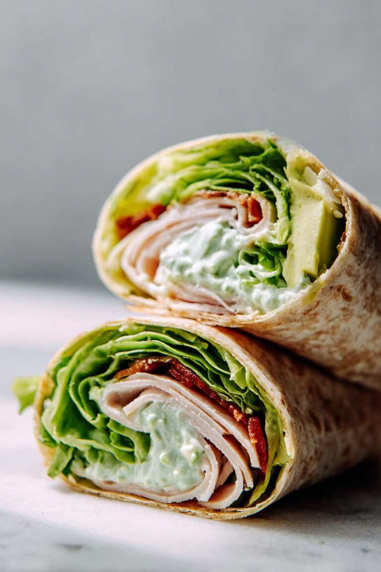 Avocado ranch turkey wraps