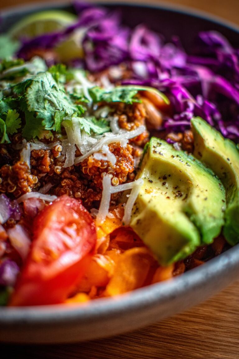Budget friendly quinoa taco bowls