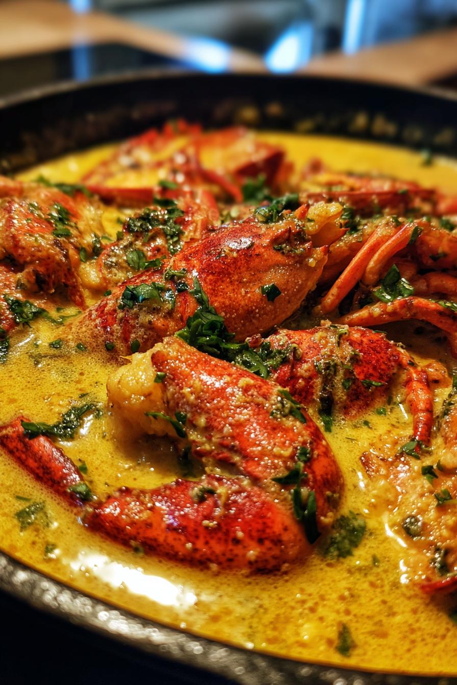 Butter Poached Lobster with Saffron Cream
