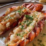 Champagne Poached Lobster with Lemon Cream Sauce