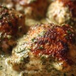 Creamy garlic herb chicken thighs