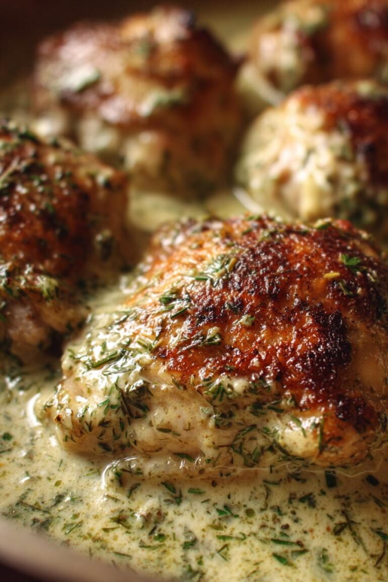 Creamy garlic herb chicken thighs