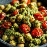 Creamy pesto chickpea bowl