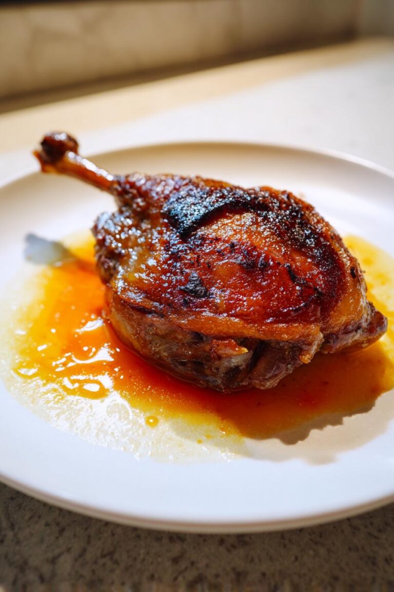 Crispy Duck Confit with Orange Reduction