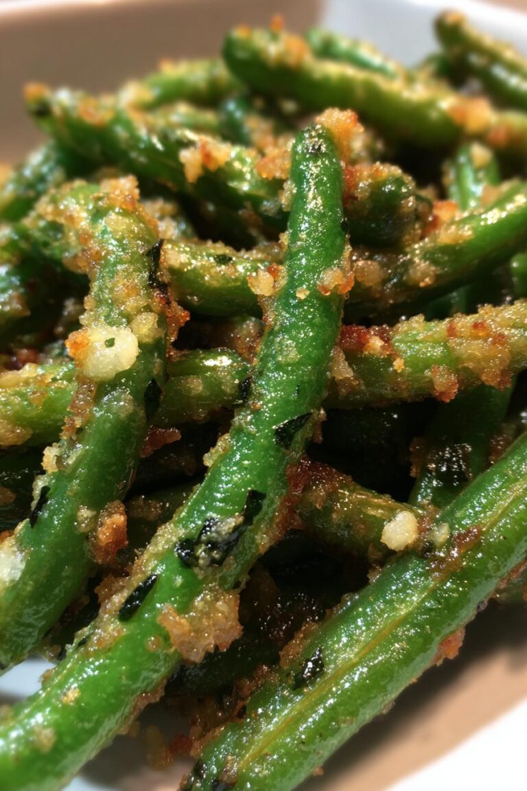 Crispy garlic butter green beans