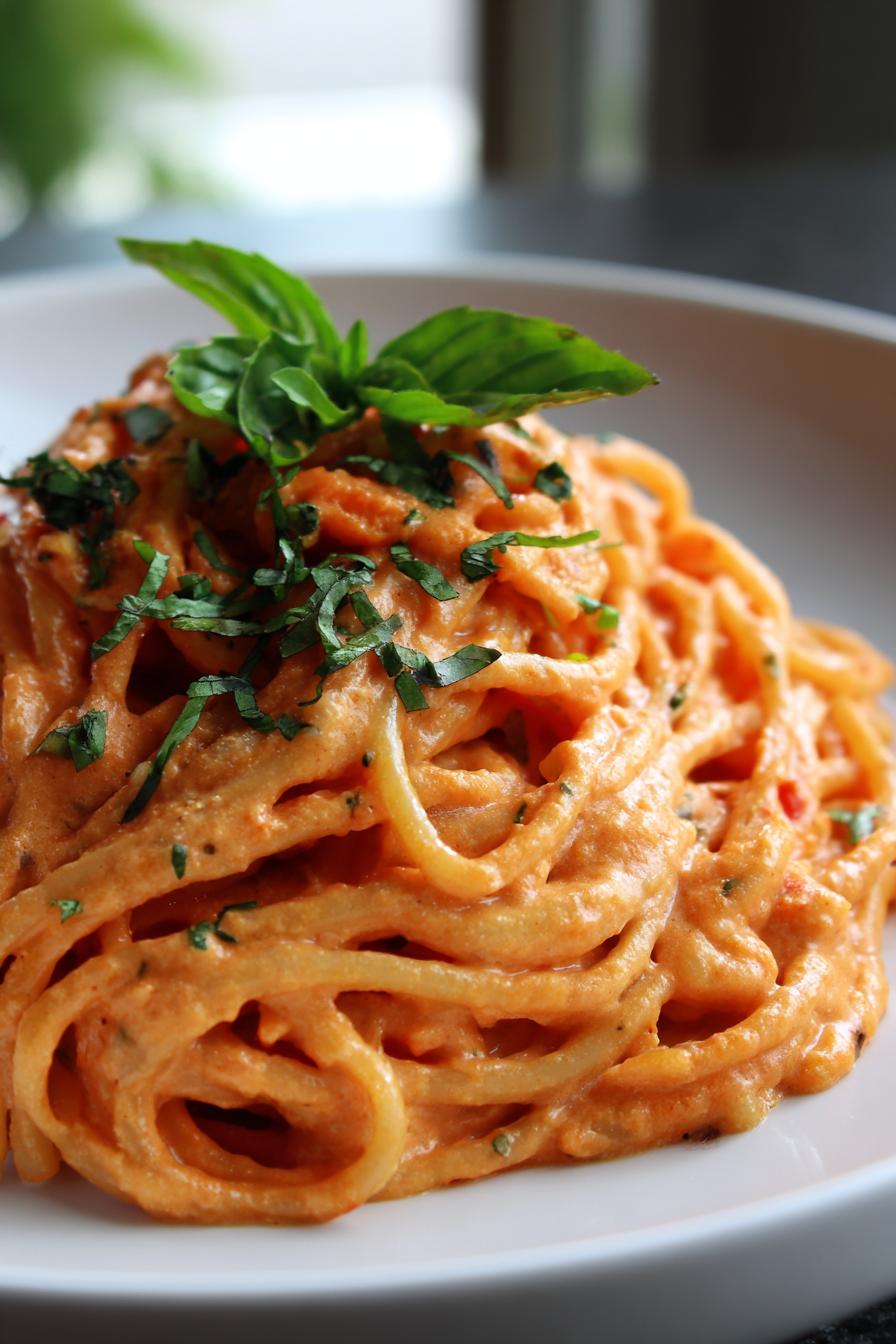 Dairy free creamy tomato pasta