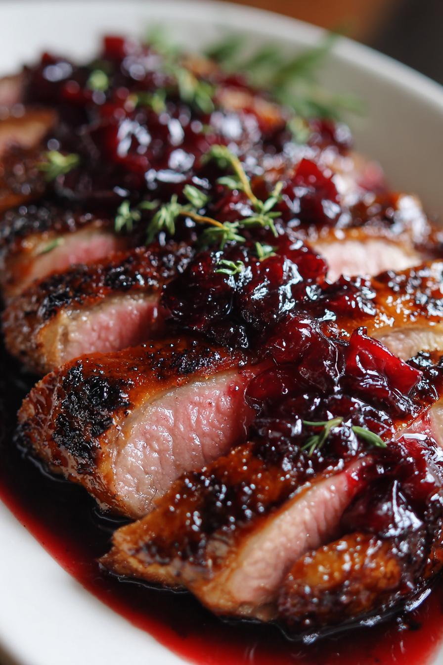Duck Breast with Cherry Balsamic Glaze