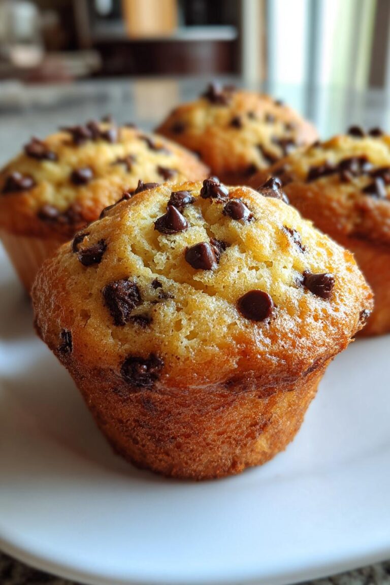 Fluffy chocolate chip muffins