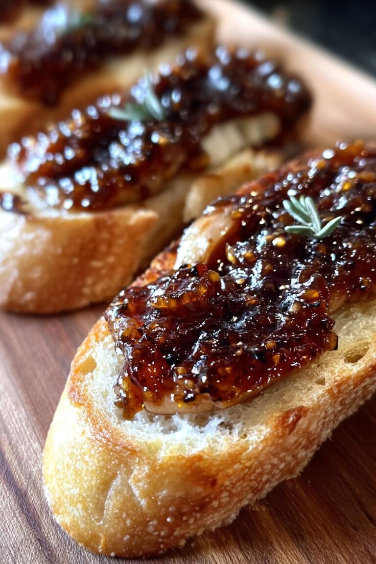 Foie Gras Crostini with Fig Jam Reduction