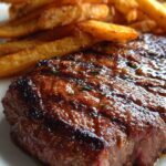 Garlic Butter Ribeye with Parmesan Fries