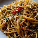 Gluten free sesame rice noodles