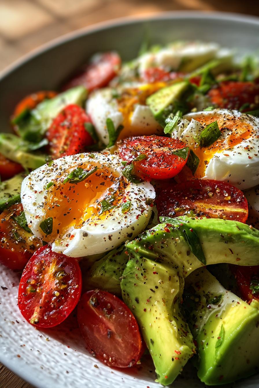 Healthy burrata avocado salad