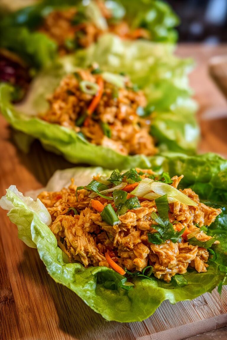 Healthy chicken taco lettuce wraps