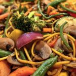 Healthy rainbow veggie stir fry
