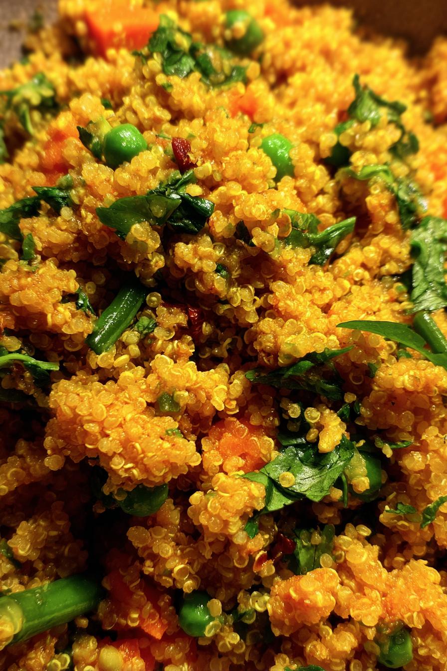 Healthy turmeric quinoa pilaf