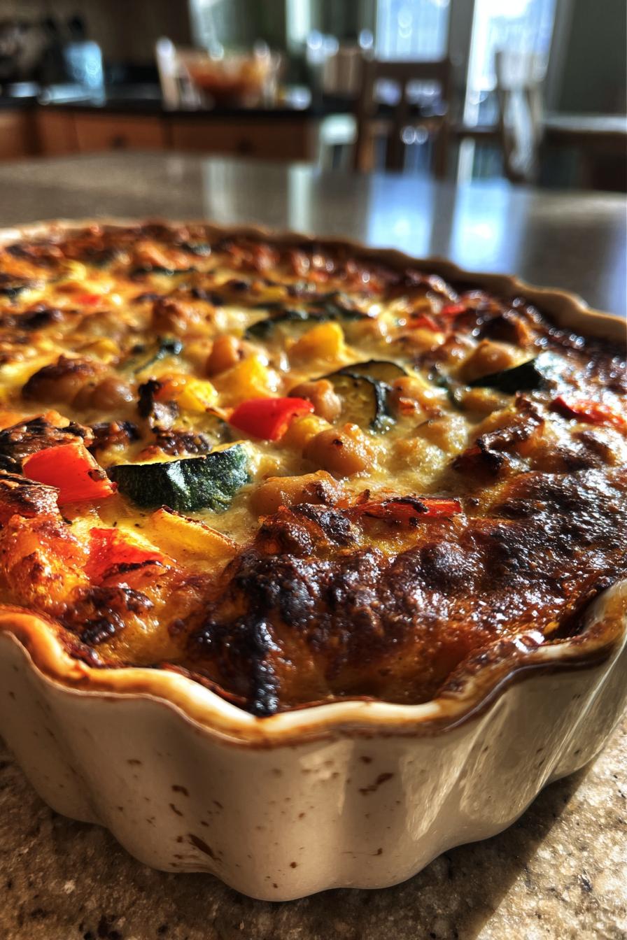 High fiber chickpea veggie bake