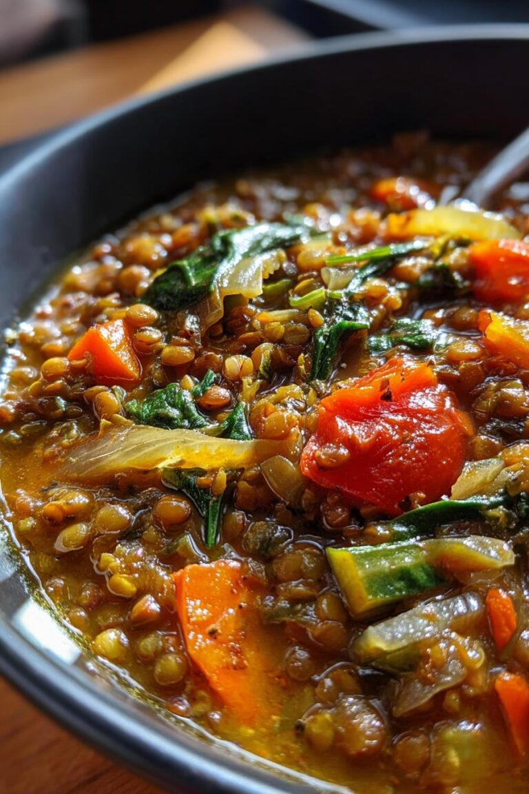 High fiber lentil vegetable stew