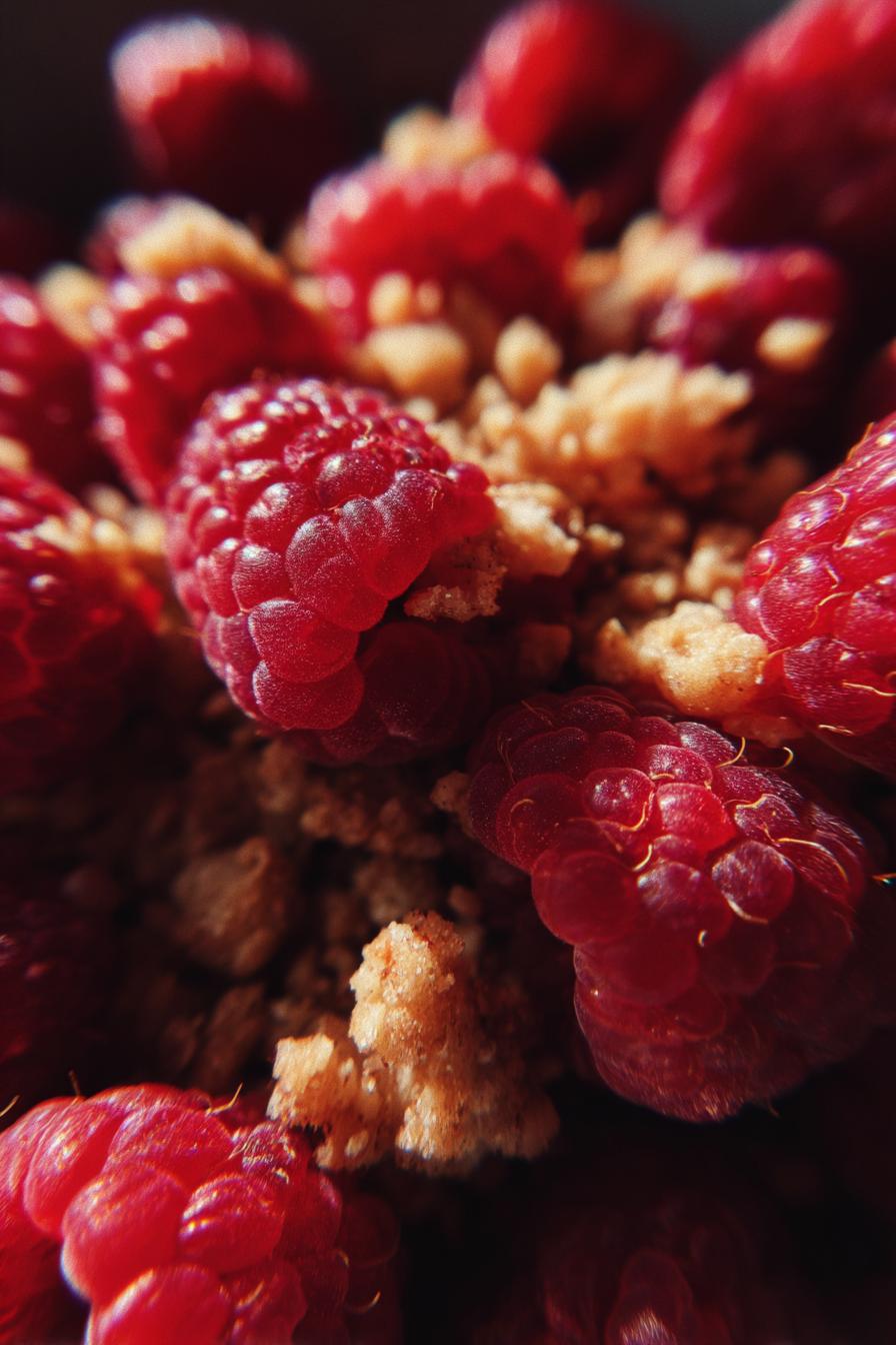 High protein raspberry crumble bowl