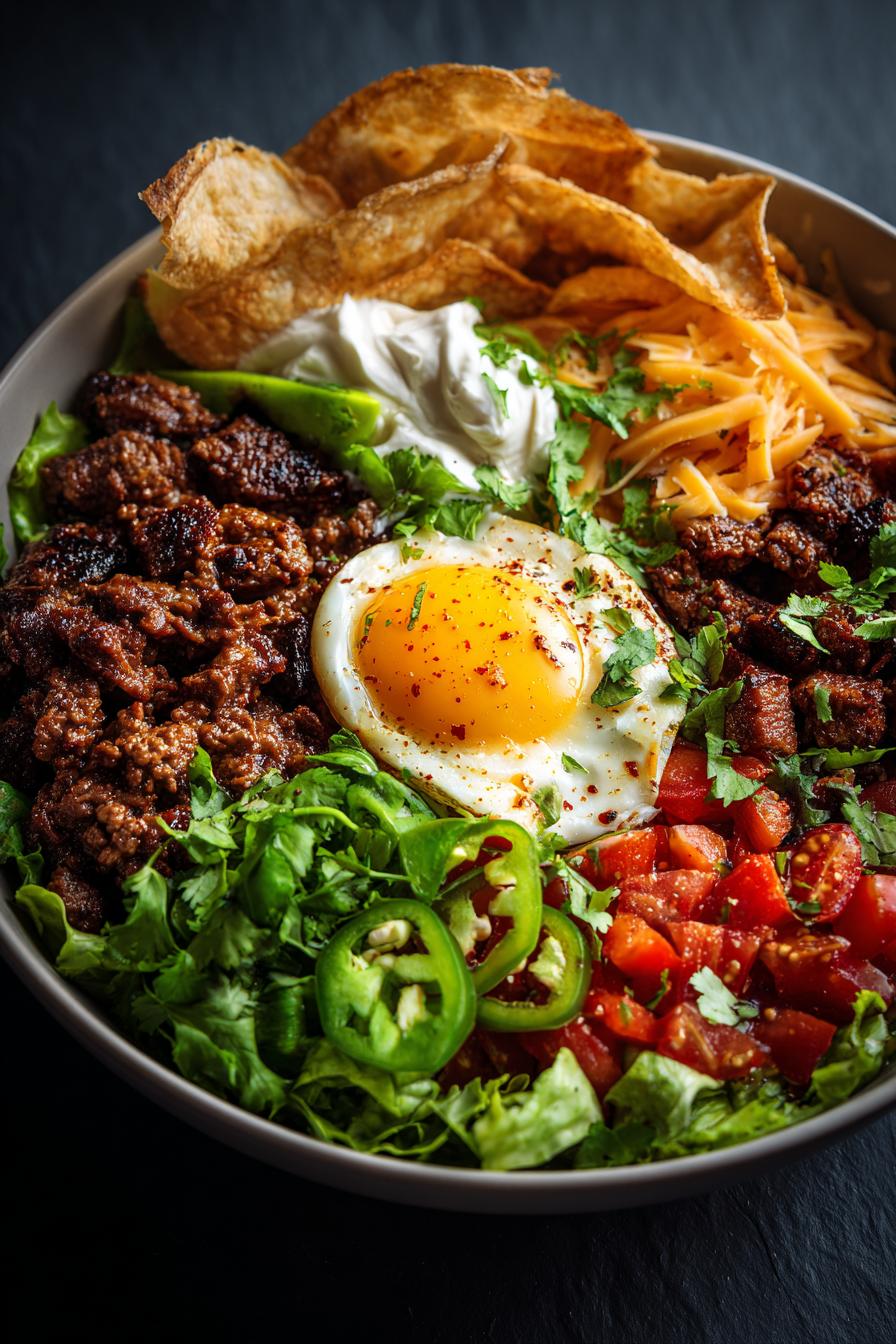 High protein taco beef bowls
