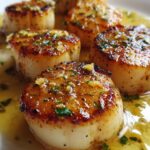 Honey Garlic Butter Scallops with Lemon