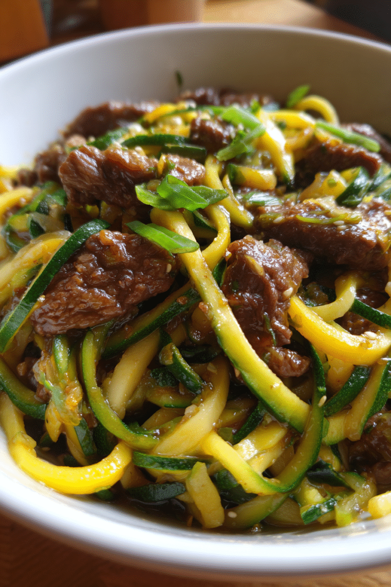 Keto Beef Stir Fry with Zucchini Noodles