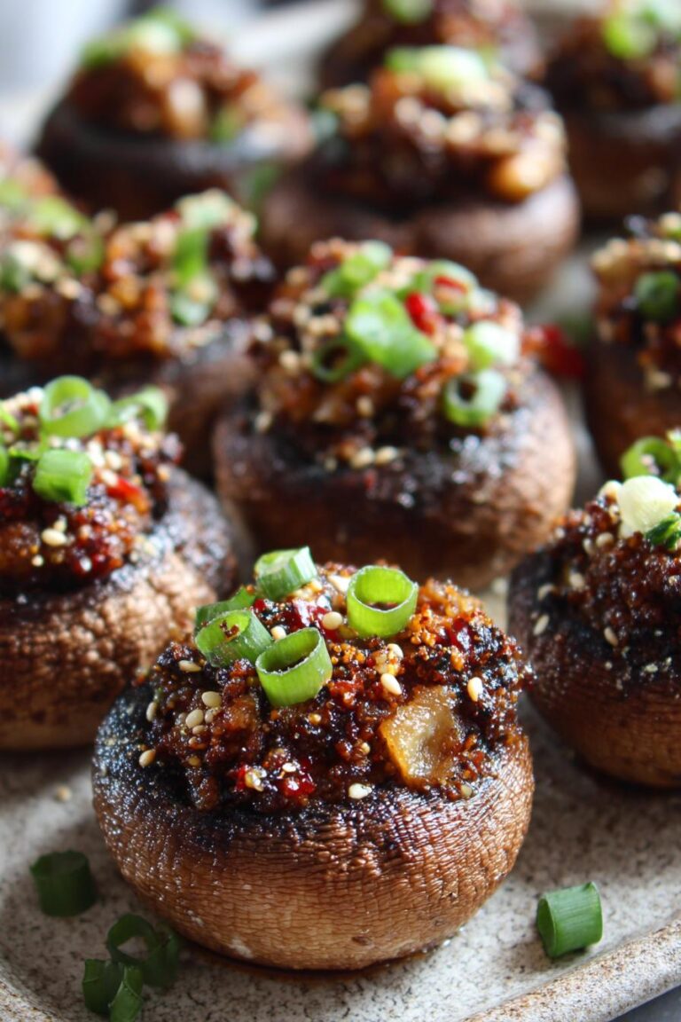 Keto Bulgogi Stuffed Mushrooms