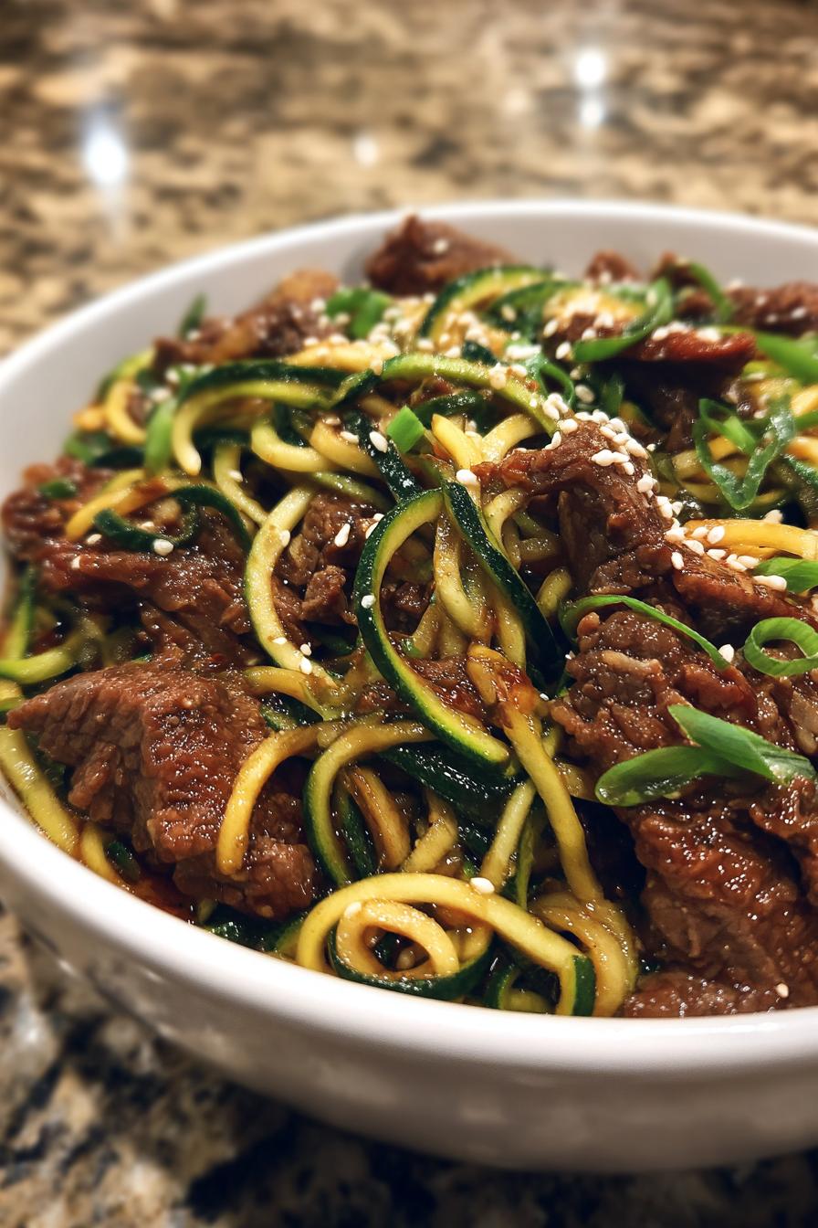 Keto Bulgogi Zoodle Stir Fry