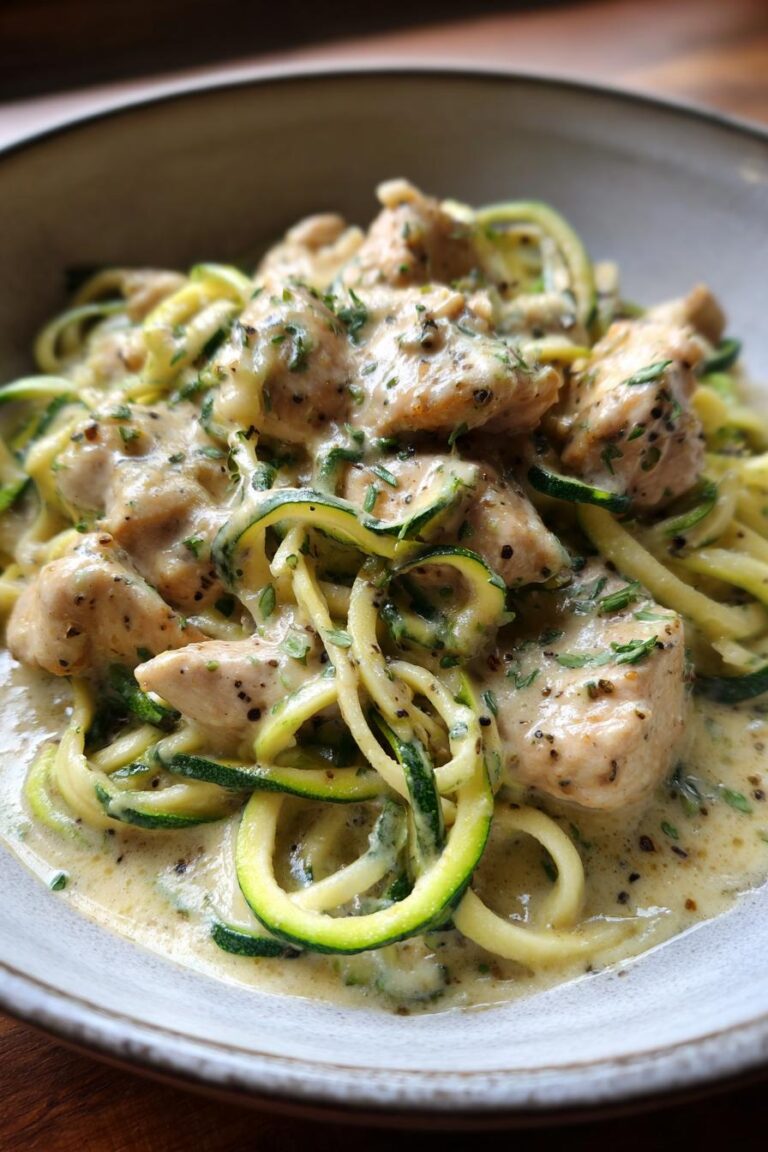 Keto Chicken Alfredo with Zucchini Noodles
