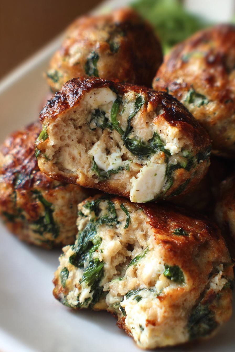 Keto spinach feta turkey meatballs